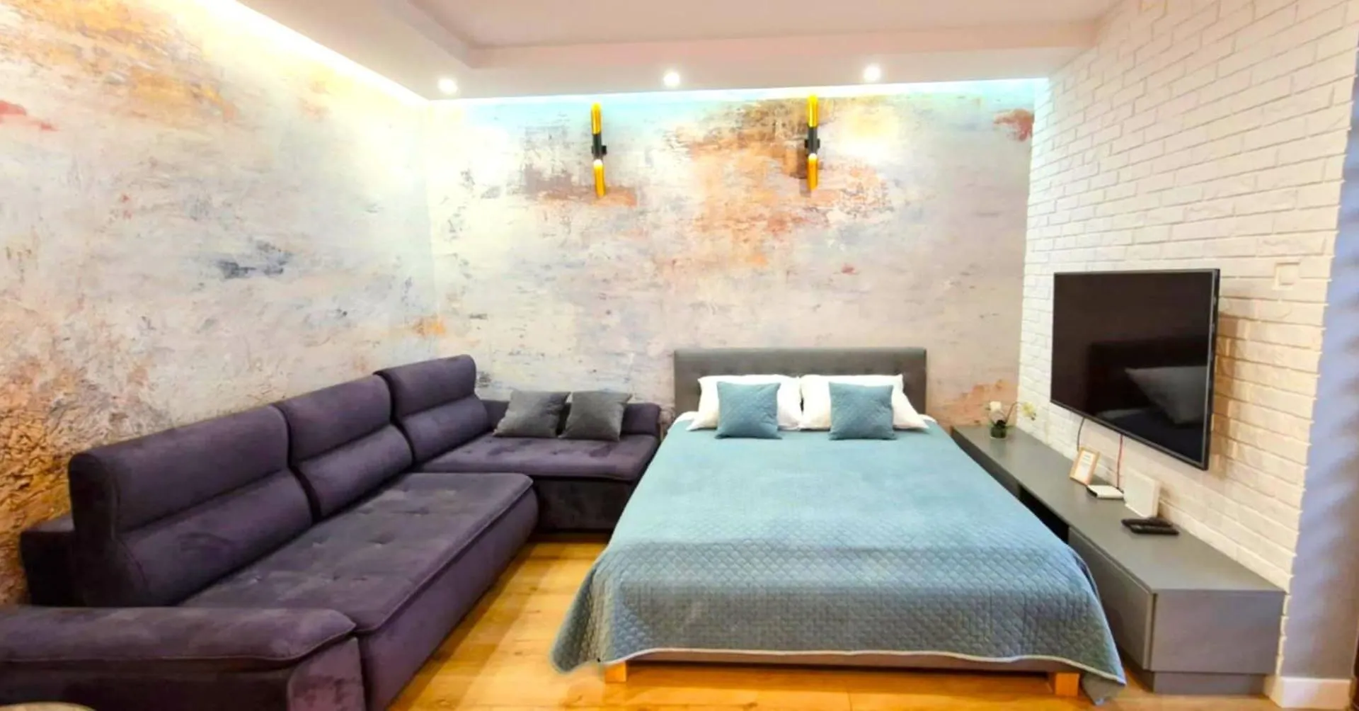Luxury Blue Cascade Studio Downtown Balcony Krakov Apartmán